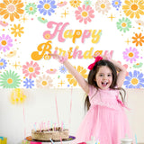 Avezano Groovy Daisy Birthday Banner Daisy Flower Birthday Party