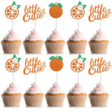 Zonon 48 Pcs Baby Shower Little Cutie Glitter Cupcake Toppers