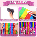 Voircoloria 4 Pack 3.3x8.2 Feet Rainbow Foil Fringe Backdrop