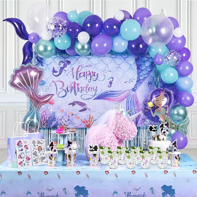 50Pcs Mermaid Cups 12 Oz Mermaid Party Cups for Baby Shower Ocean