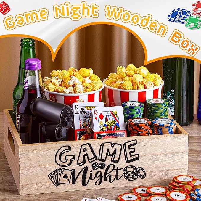Movie Night Supplies Snack Trays Handles Reusable Wooden Movie Night