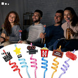 24 Pack Movie Night Party Supplies Movie Night Drinking Straws PET