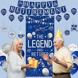 Roetyce Retirement Party Decorations for Men Women, Blue Silver Happy