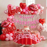 Valentines Day balloon garland arch kit with Banner red Hot pink