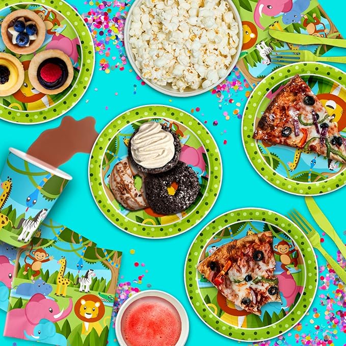 Safari Jungle Theme Birthday Party Decorations Tableware Set Wild