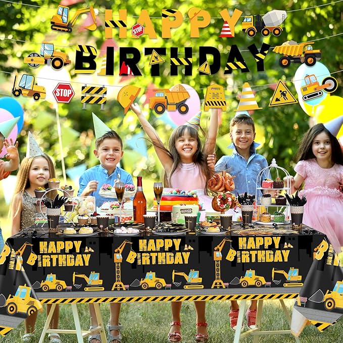 173 Pcs Construction Birthday Party Supplies Serves 24 Include