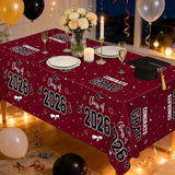 QZYL 4 Pack Graduation Table Decorations 2026, 54" x 108" Maroon