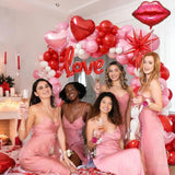 Valentines Day Balloon Arch Garland Kit Red Pink White Balloons with