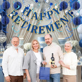 Retirement Party Decorations Kit for Women Men 16 Piece Elegant Blue
