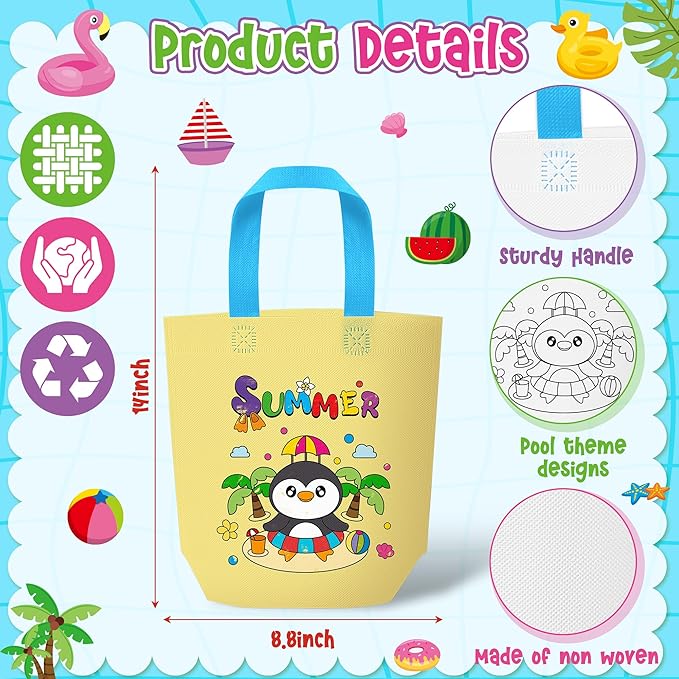 Summer Coloring Goodie Bags for Kids 24Pcs Hello Summer Beach Bulk