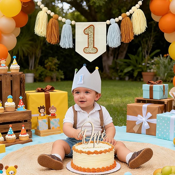 Baby 1st Birthday Party Decorations For Handmade Blue Tassel Garland