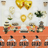 QZYL 2Pcs 2026 Graduation Table Cloths, 108" X 54" Orange Grad Party