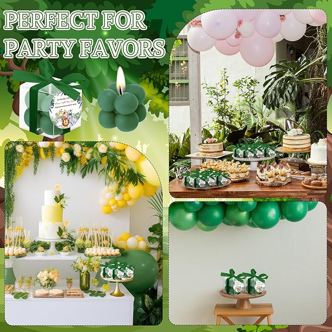 24 Sets Jungle Animal Baby Shower Favors Small Bubble Candle Baby