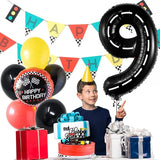 KatchOn, Giant Checkered Number 9 Balloon - 40 Inch | Foil 9 Birthday