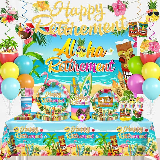 Tropical Retirement Party Decorations Luau Aloha Hawaiian Beach