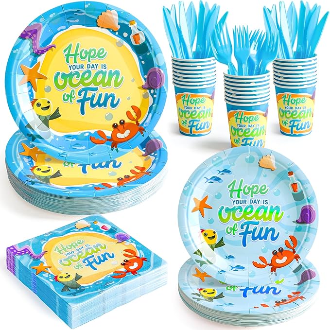 144Pcs Under the Sea Animal Birthday Party