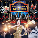 Lights Camera Action Backdrop Large 72x44 Inch Movie Theme Party