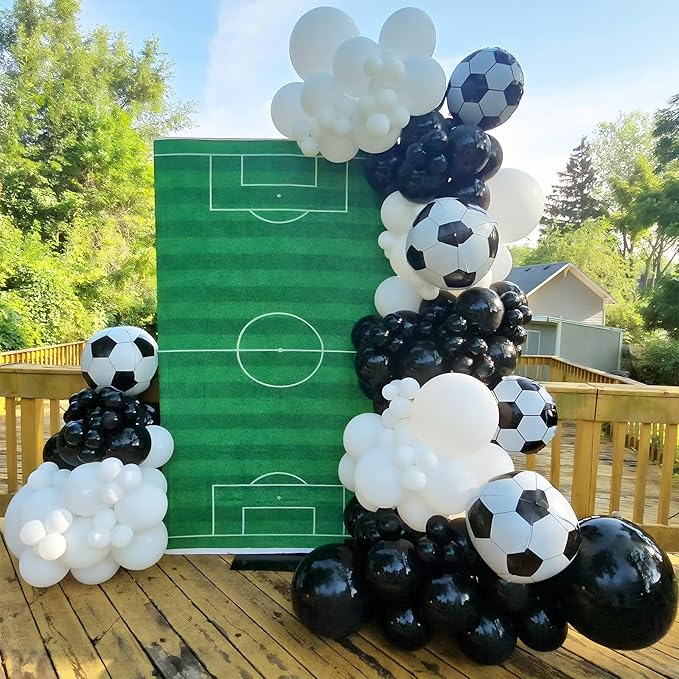 HILAVO Soccer Balloons 18 Inch Black and White Soccer Ball Foil
