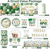 Cocomigo 248pcs Wild One Birthday Decorations for Boy Complete Wild