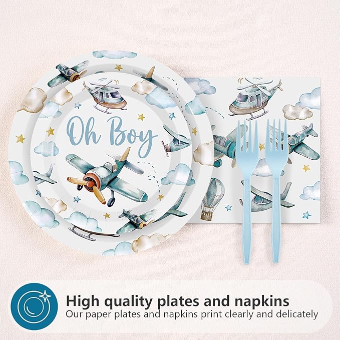 96Pcs Airplane Baby Shower Decorations Airplane Boy Baby Shower