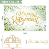 Green Retirement Party Decorations Women Men Green Gold Happy