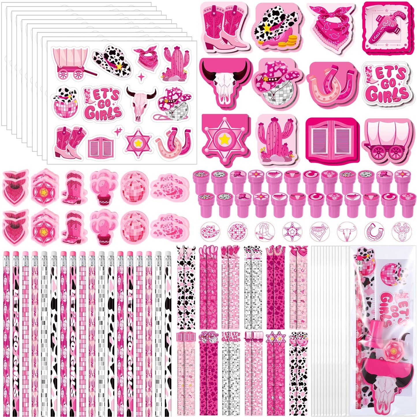 Cholemy 168 Pcs Cowgirl Party Favors Supplies Disco Cowgirl Stickers