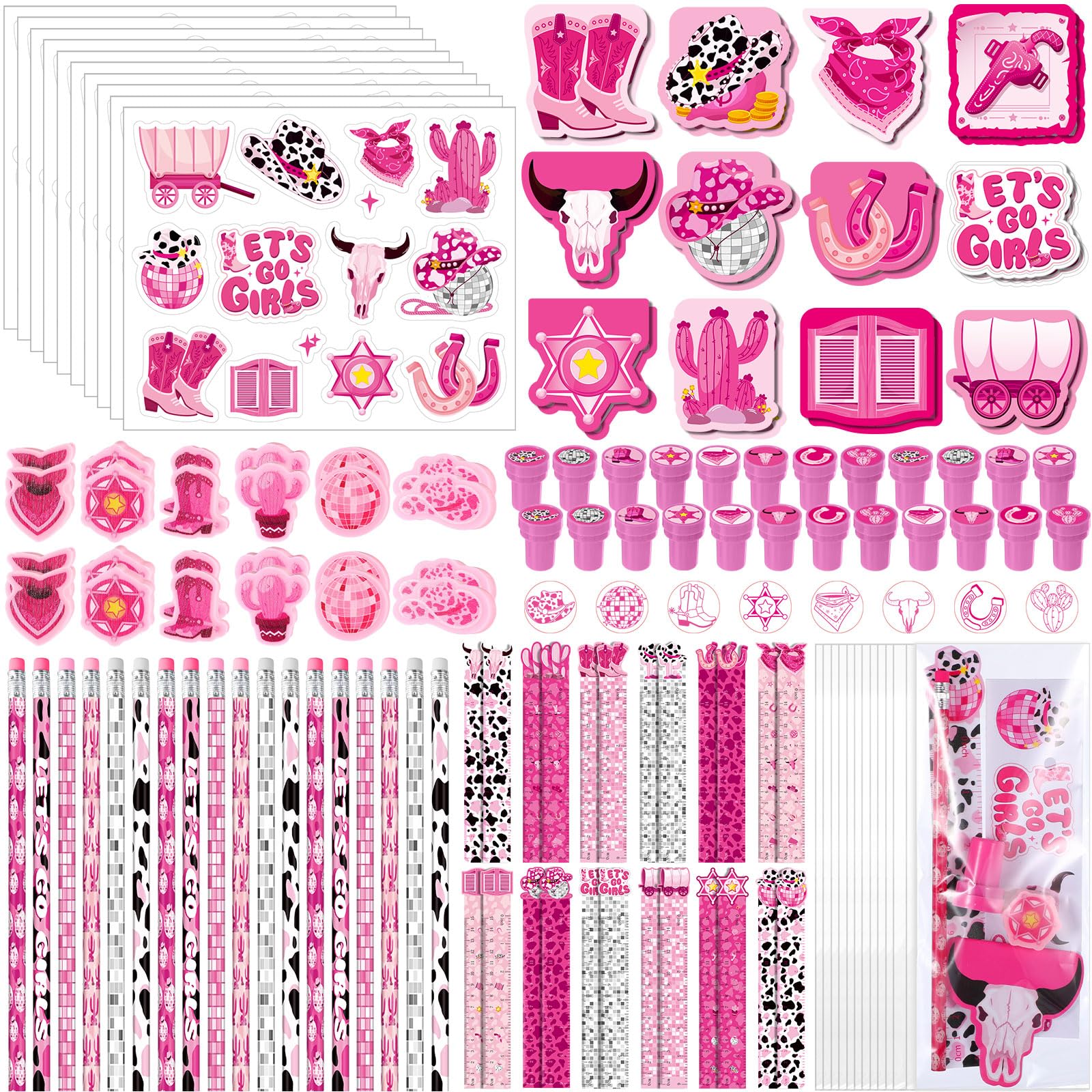 Cholemy 168 Pcs Cowgirl Party Favors Supplies Disco Cowgirl Stickers