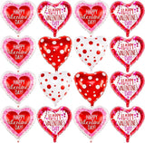 Happy Valentine's Day Balloons Set 12 Pack Red White & Pink Heart
