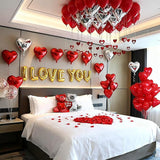 54pcs I Love You Heart Balloons Valentines Decoration with 50