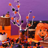 Halloween Pom Poms Balls 600 Pieces Orange Black Purple Craft