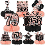 70th Birthday Decorations for Women - 9pcs Rose Gold 70 Years 1956