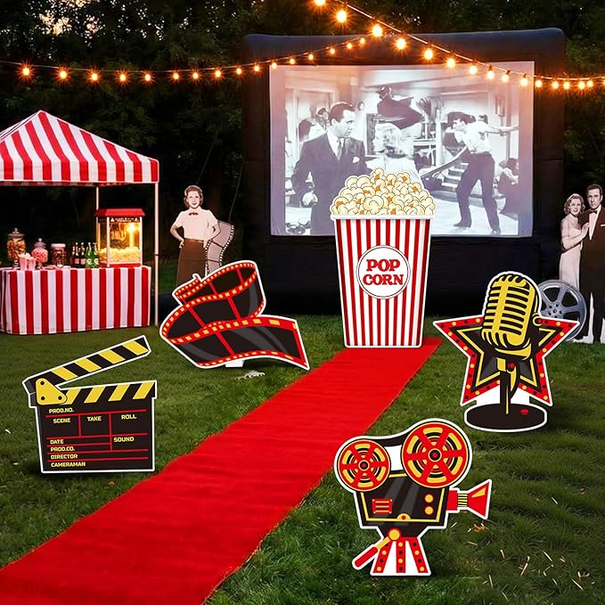 5 Pcs Large Movie Night Party Decorations 16.5 to 26.4 inch Movie