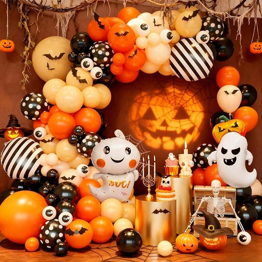 Orange Halloween Balloon Arch Garland Orange Sand White Party