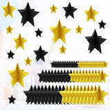 70 Pcs Black and Gold Star Centerpieces Black and Gold Party