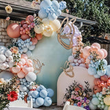 Pastel Balloon Arch Kit,122Pcs Pink Blue Yellow Purple Metallic Gold