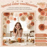 AOBKIAT Boho Wedding Decorations Set,28 PCS Dusty Brown Tissue Paper