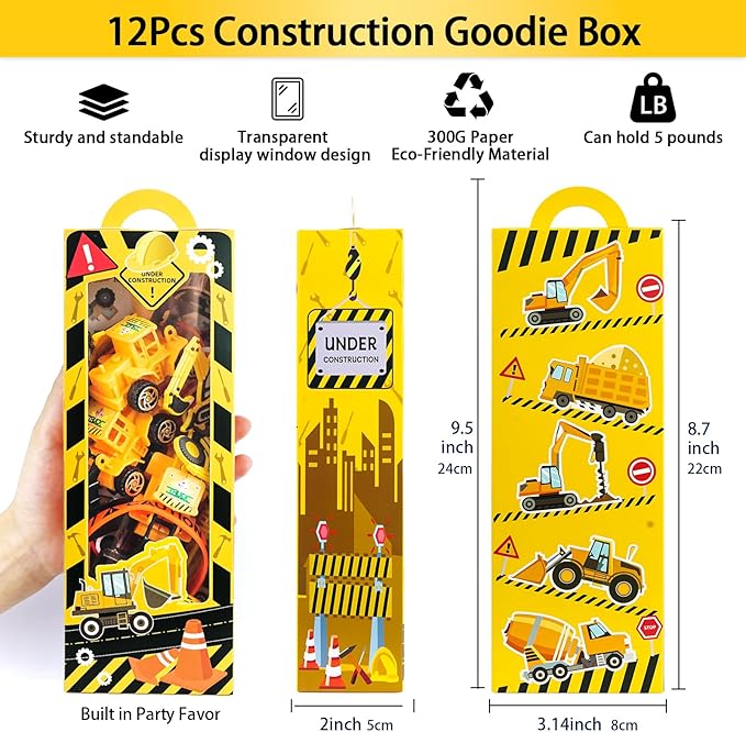Construction Party Favors Pack For 12Guests Construction Birthday