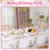 452 Pcs Easter Bunny Party Supplies for 50 Guests Pink Floral Easter