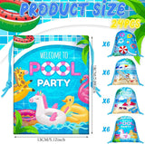 Capoda 24pcs Pool Party Favors Bags Summer Beach Drawstring Bags