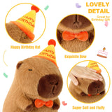 Ditucu Cute Capybara Plush with Happy Birthday Hat Bow Soft Capibara