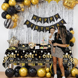 Mr Onederful Birthday Decorations Black Gold Party Plates Napkins