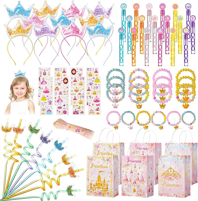 72Pcs Princess Party Favors Crown Birthday Decorations Party