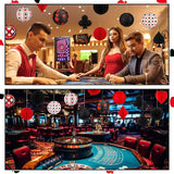 18 Pcs Casino Party Decoration 3D Poker Hanging Paper Lantern Red