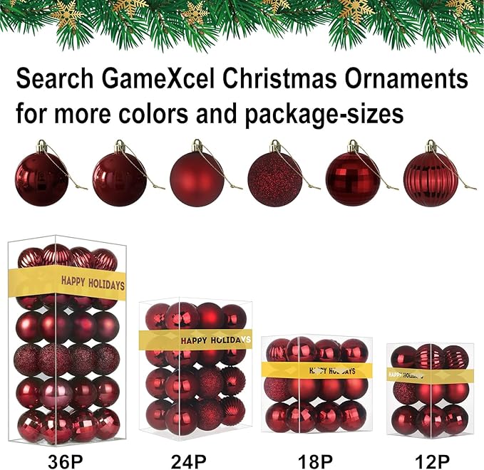 Maroon Large Christmas Balls-Christmas Tree Decoration Ornaments