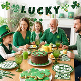102 Pcs St Patrick's Day Paper Plates and Napkins Green Shamrock