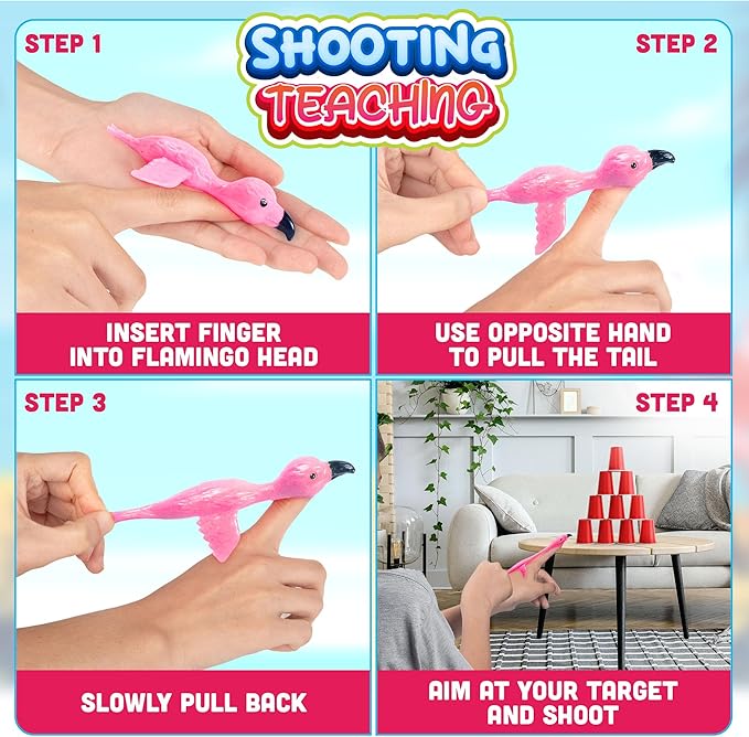 PICK A TOY 36 Pcs Flamingo Party Favors Toys for Kids Bird Shooter