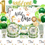 Wild One Birthday Decorations Jungle Theme Party Supplies Tableware