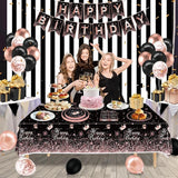 123 Pack Black and Rose Gold Party Supplies Pink Birthday Party
