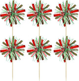 Gyufise 20Pcs Foil Firework Cupcake Toppers Happy Birthday Cake Topper