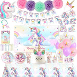 191 Pc Unicorn Birthday Decorations for Girls Complete Unicorn Party